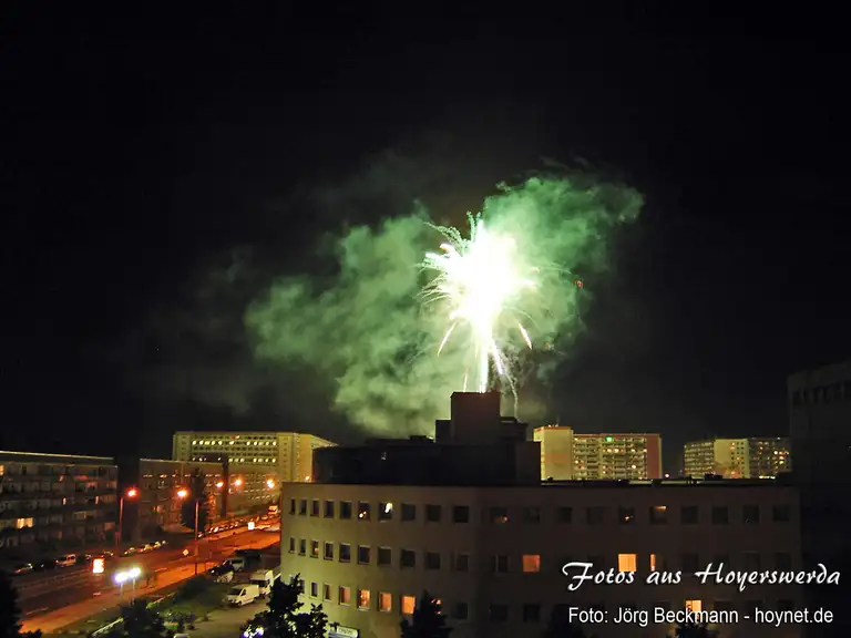 Feuerwerk im Stadtzentrum Hoyerswerda