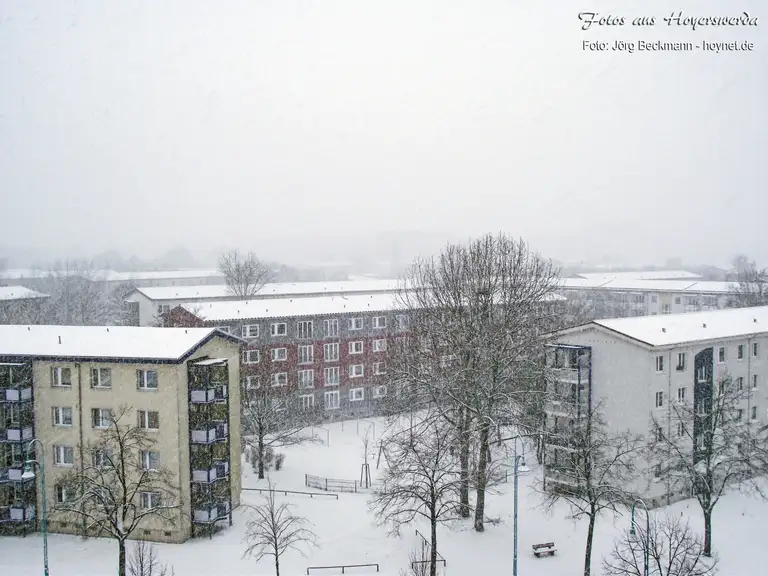 Schneesturm in Hoyerswerda